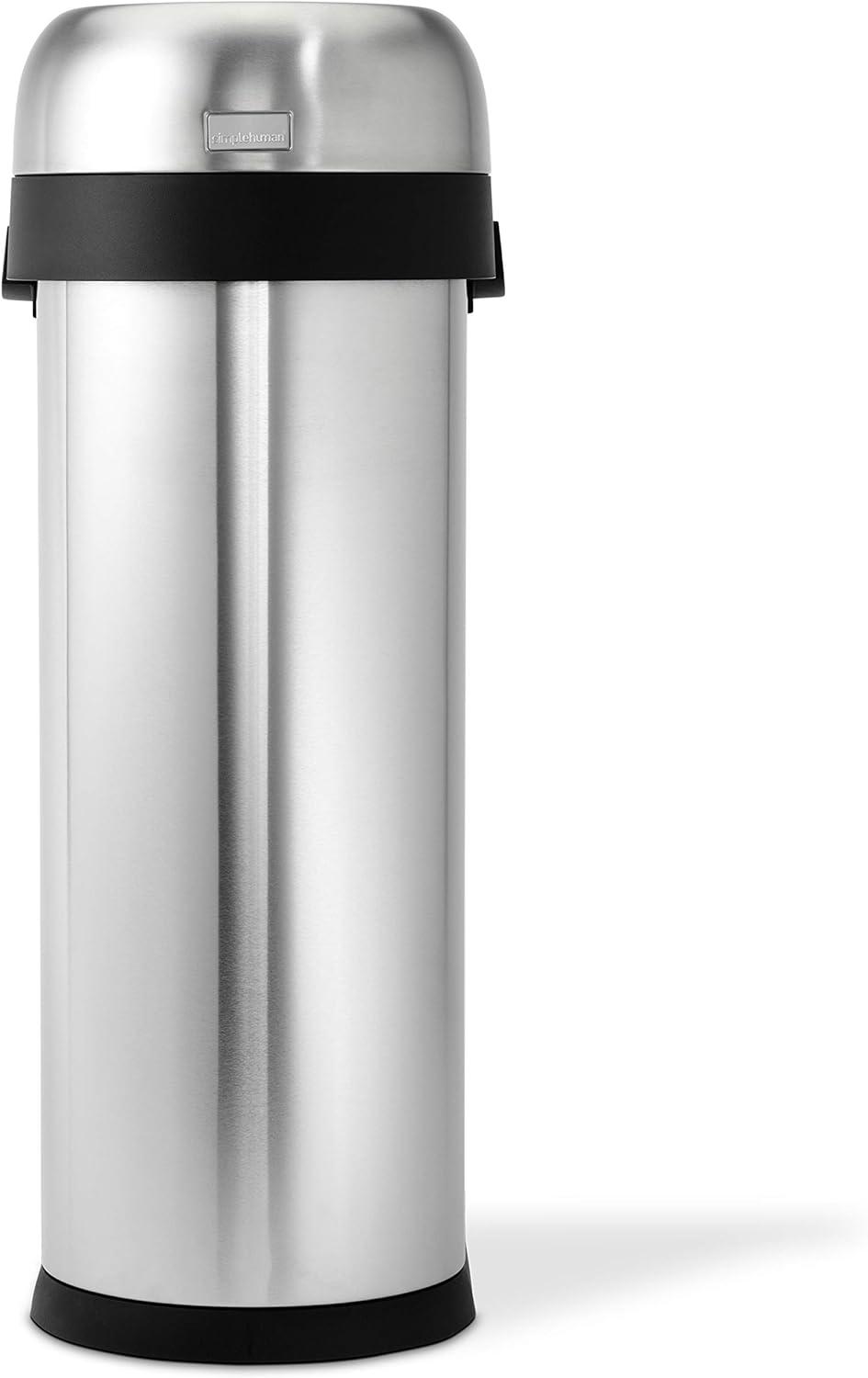 simplehuman 13 Gallon Slim Open Top Commercial Trash Can Stainless Steel