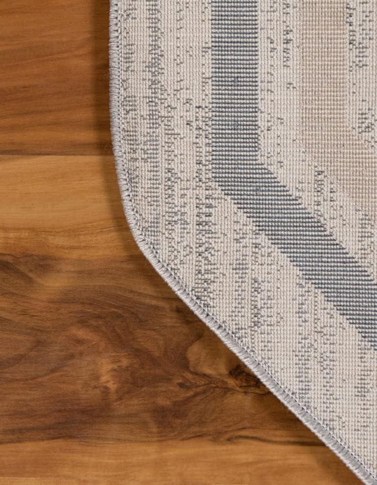 Unique Loom Oasis Collection Area Rug - Fountain (6' Octagon Gray/Ivory)