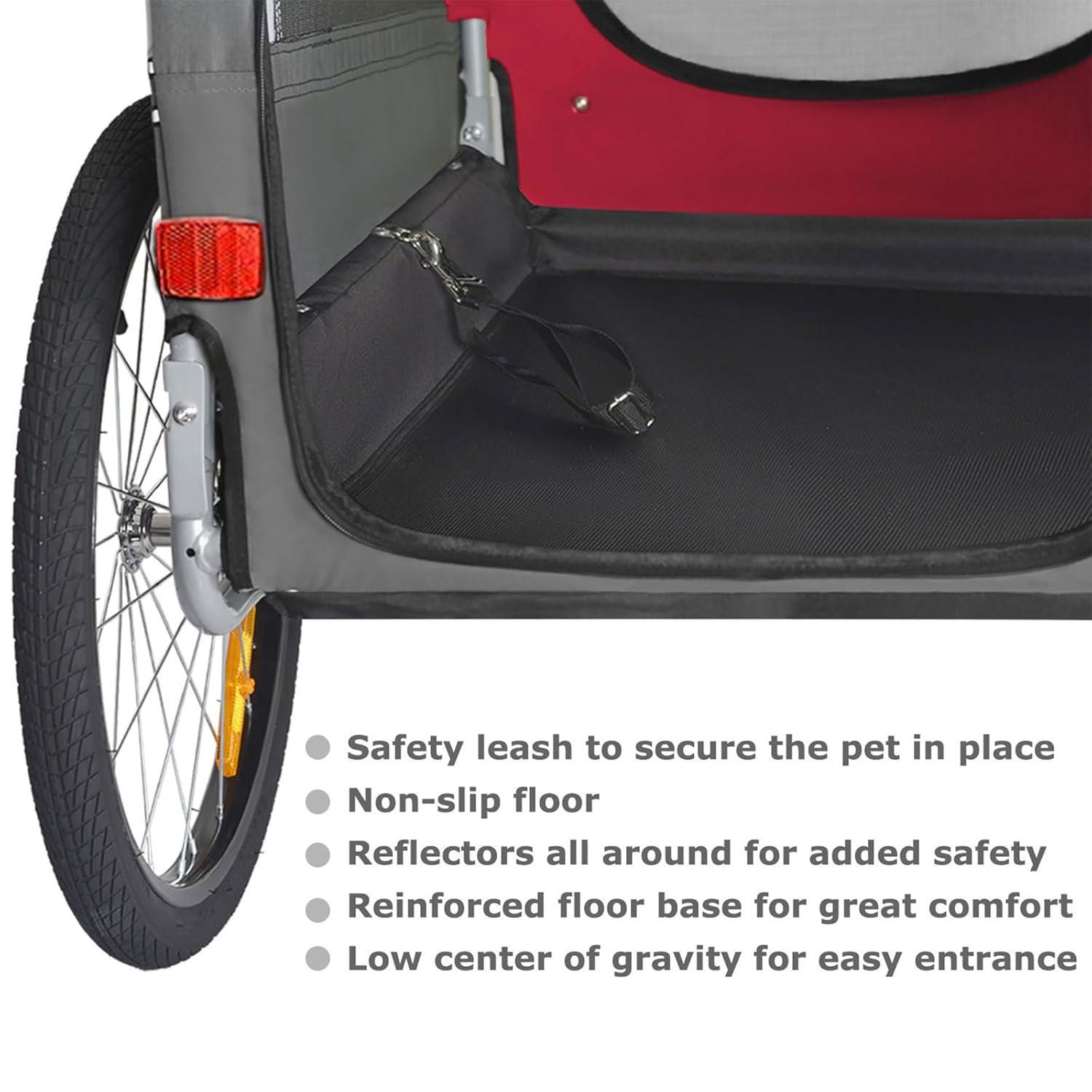DOGGYHUT® Premium XL Pet Bike Trailer for Large Dog or Multiple Small Dogs, Up to 100 lbs,Dog Bicycle Carrier,Low Center of Gravity,Easy Folding Frame Cart