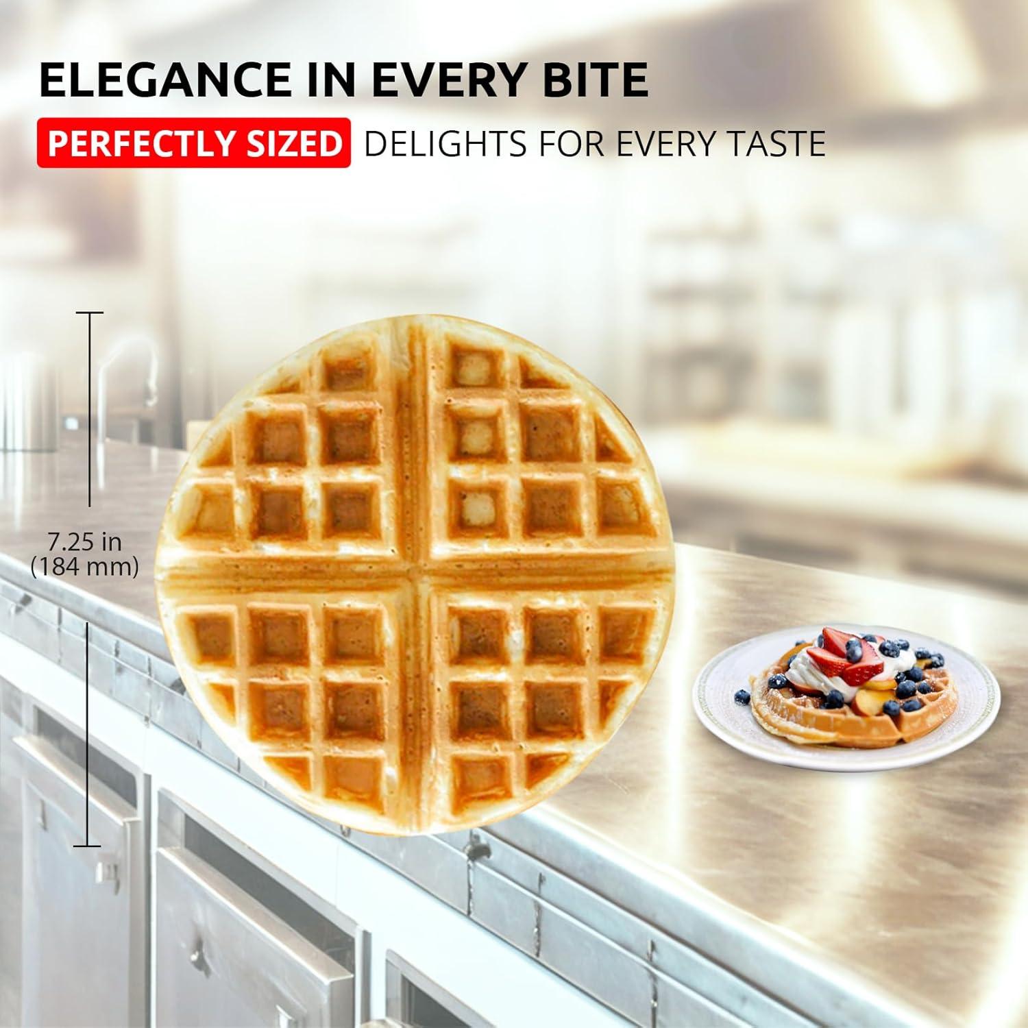 Stainless Steel Belgian Waffle Maker with Nonstick Coating