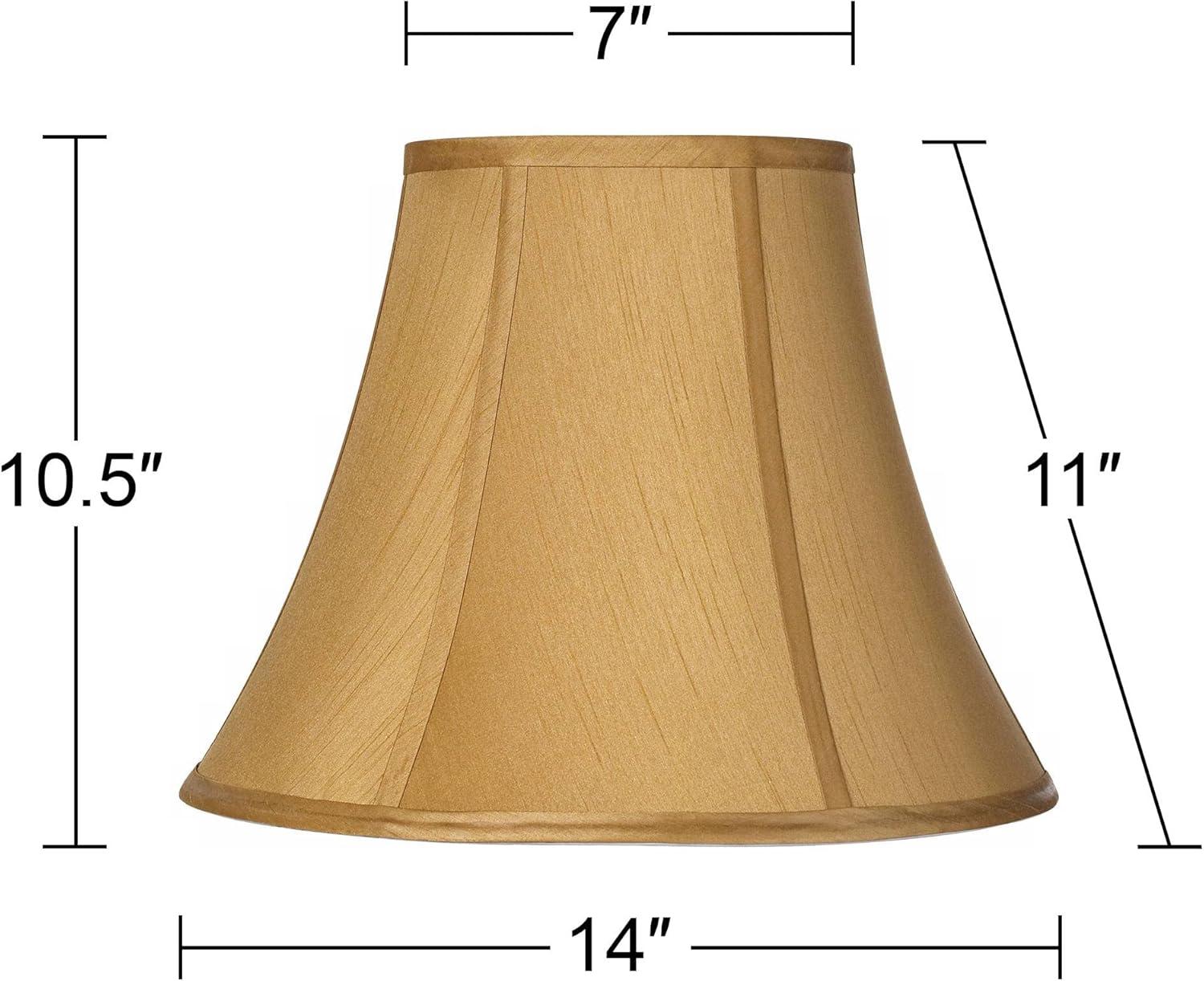 Coppery Gold Medium Bell Lamp Shade with Brass Fitter