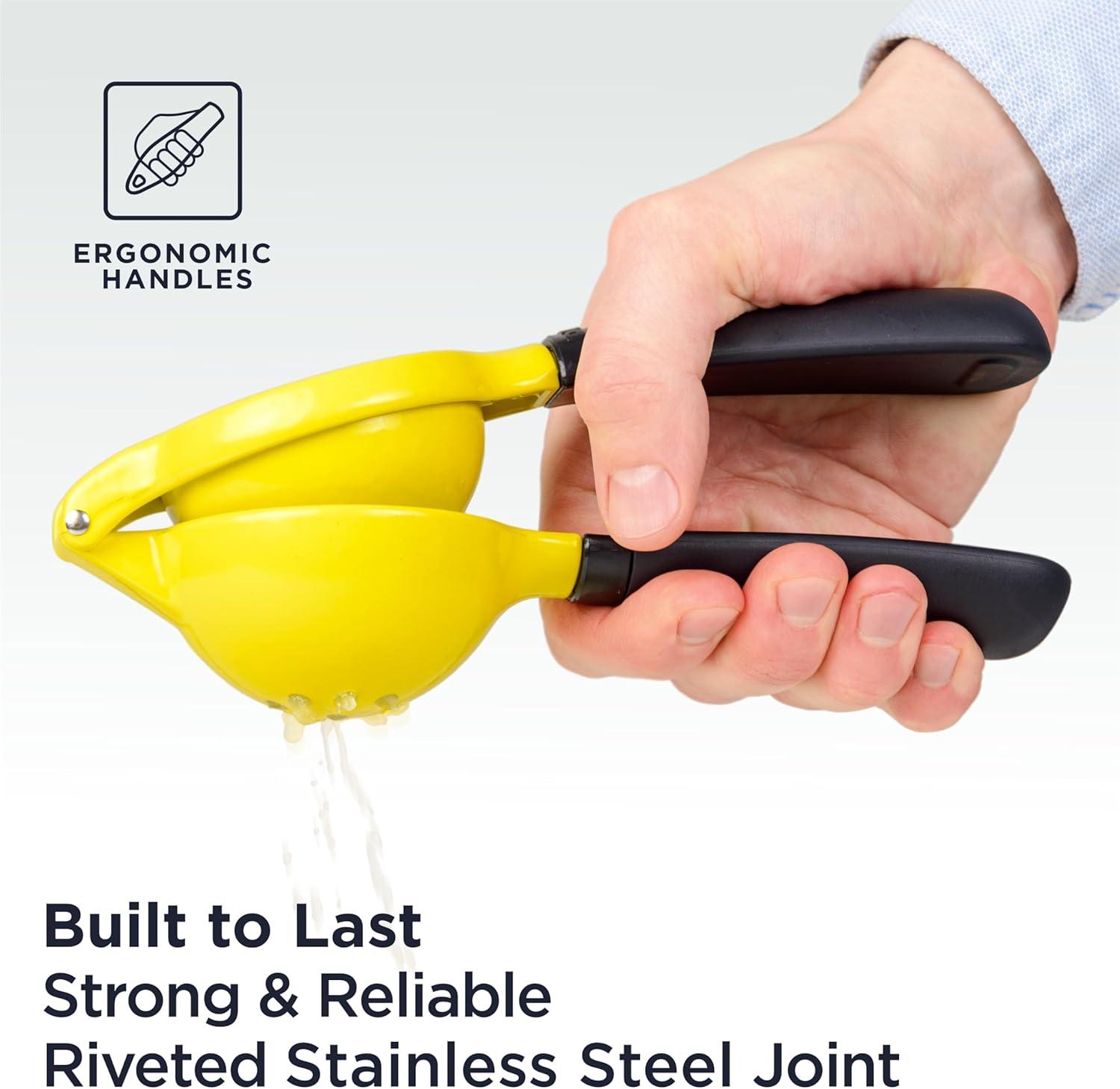 DEISS Deiss Pro Heavy-Duty Metal Lemon Squeezer - Max Juice Extraction Hand Juicer