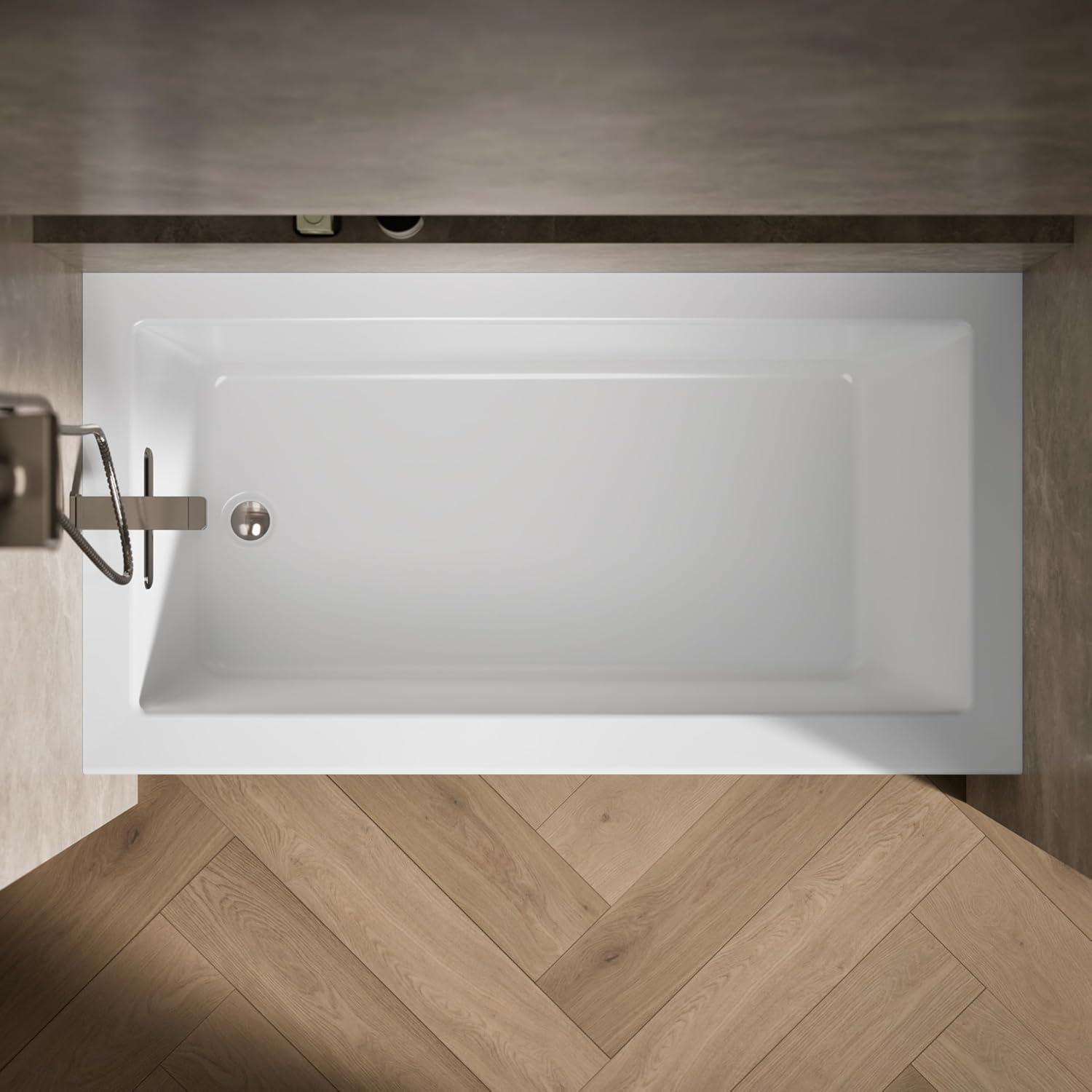 Underscore 60" x 32" Rectangular Alcove Soaking Bathtub with Integral Apron