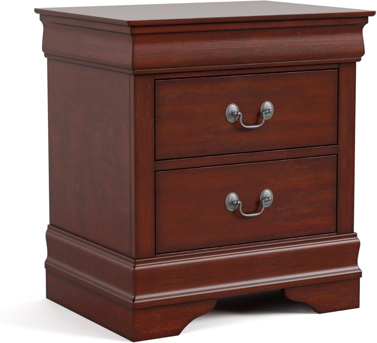 Cherry Solid Wood 2-Drawer Traditional Nightstand