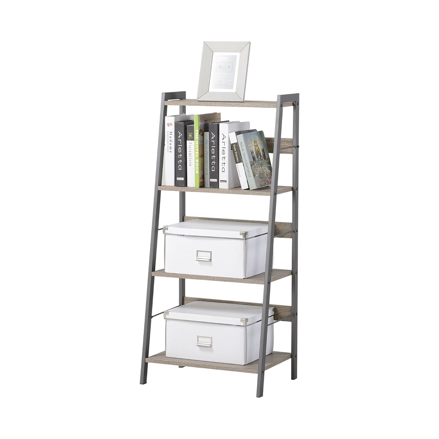 Signature Design by Ashley Soho Home Office Desk with 4 Shelf Bookcase, Light Brown