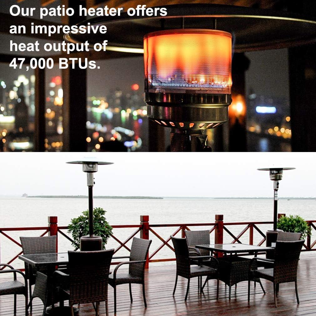 Bronze Propane Outdoor Patio Heater with Tip-Over Protection