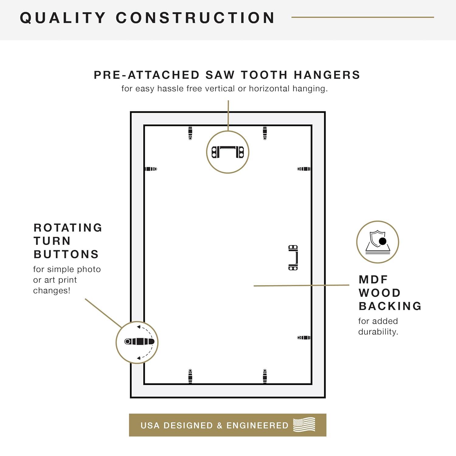 MCS Studio Gallery 11x17 Picture Frame Black Woodgrain, Rectangle Photo Frame for Photos, Posters & Art Prints (1-Pack)