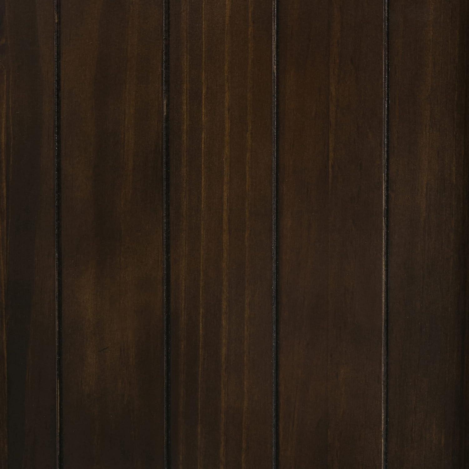 Transitional Dark Tobacco Brown Solid Pine Adjustable Cupboard