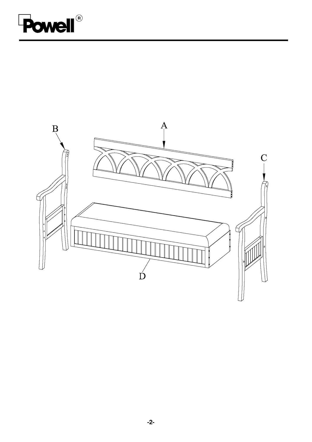 Powell Elliana Storage Bench, Teal Finish with Beige Fabric