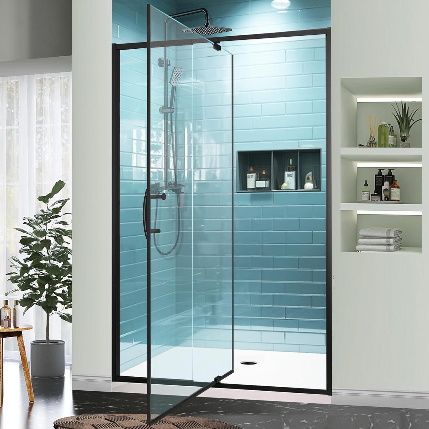 44-48 in.W x 72 in.H Semi-Frameless Sliding Shower Door Clear SGCC Tempered Glass.
