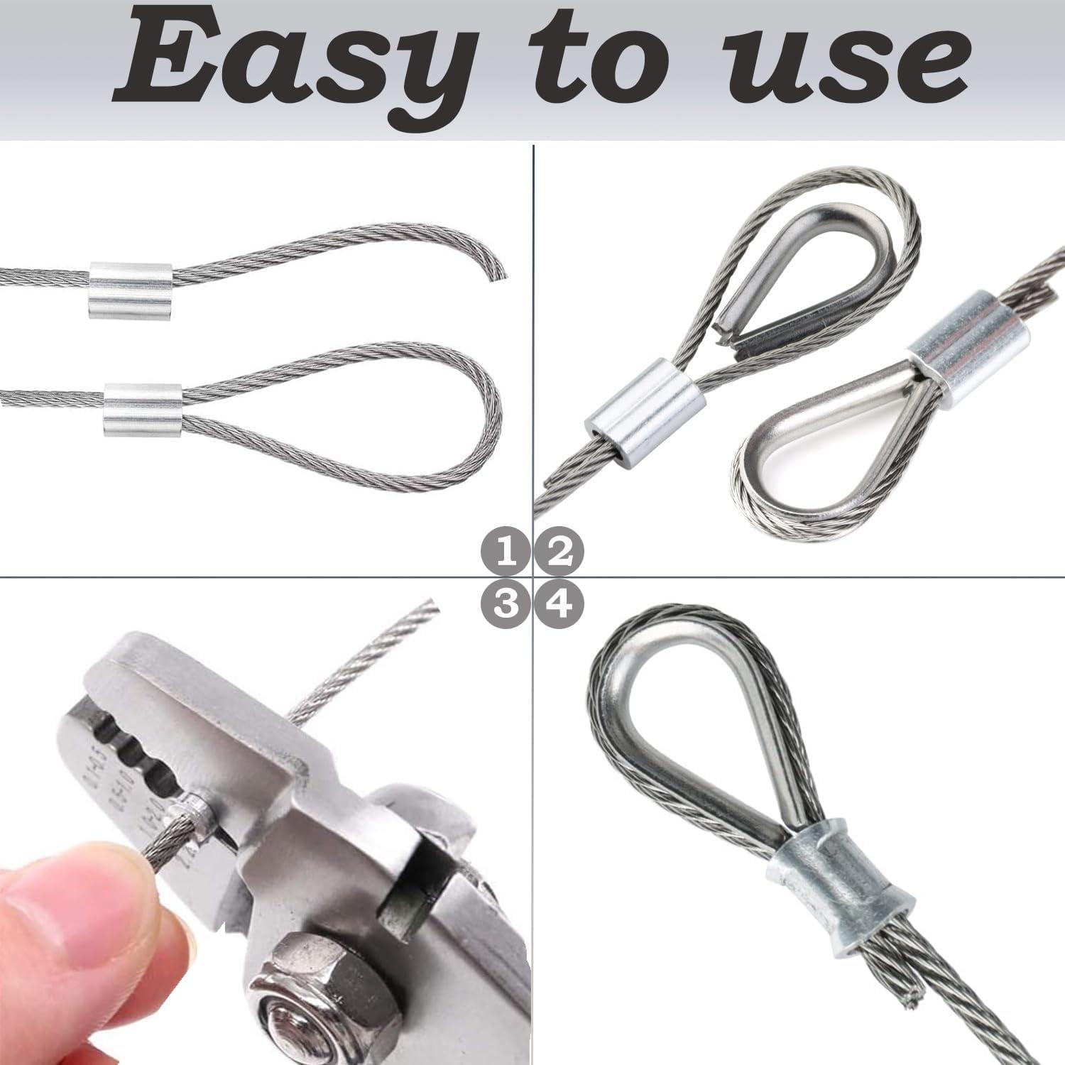 100FT Polished Stainless Steel Cable Kit with Cutter