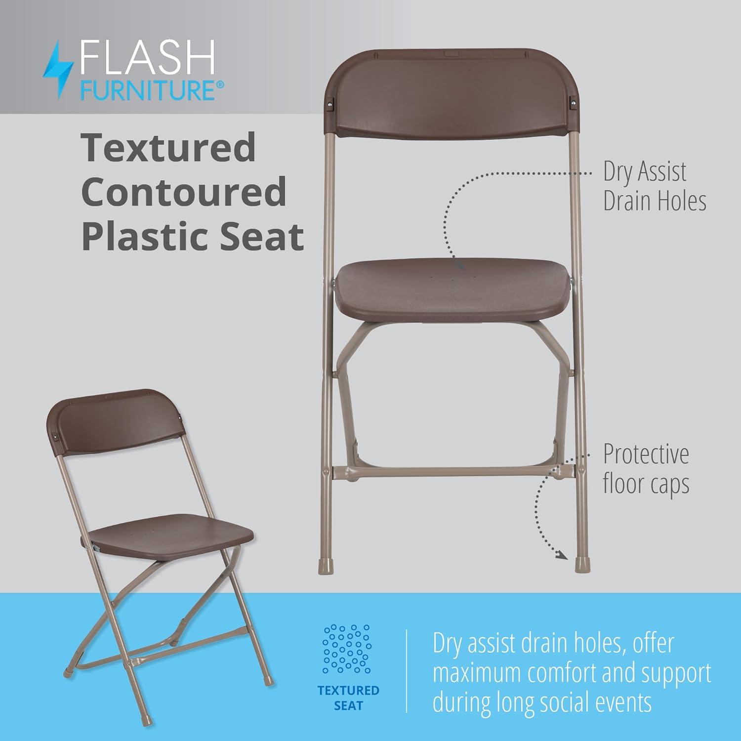 Flash Furniture Hercules Series Plastic Folding Chair - 10 Pack 650LB Weight Capacity