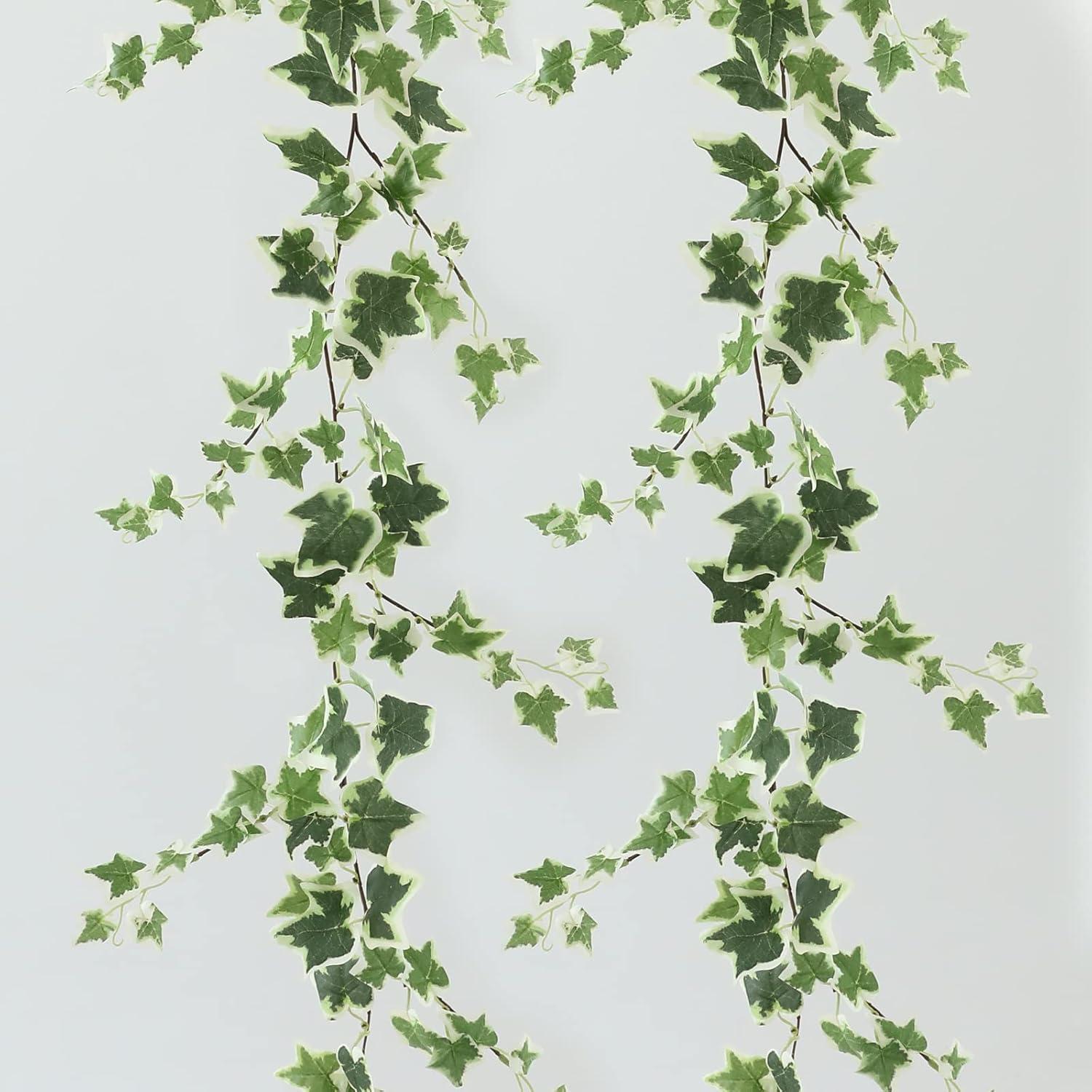 3 Strands Odorless Artificial Ivy Vines Kit, 71" Silk Ivy Garland with Green Leaves, Fake Hanging Plants Greenery Decoration for Bedroom, Windows, Walls, Wedding, Outdoor Decor (Green)