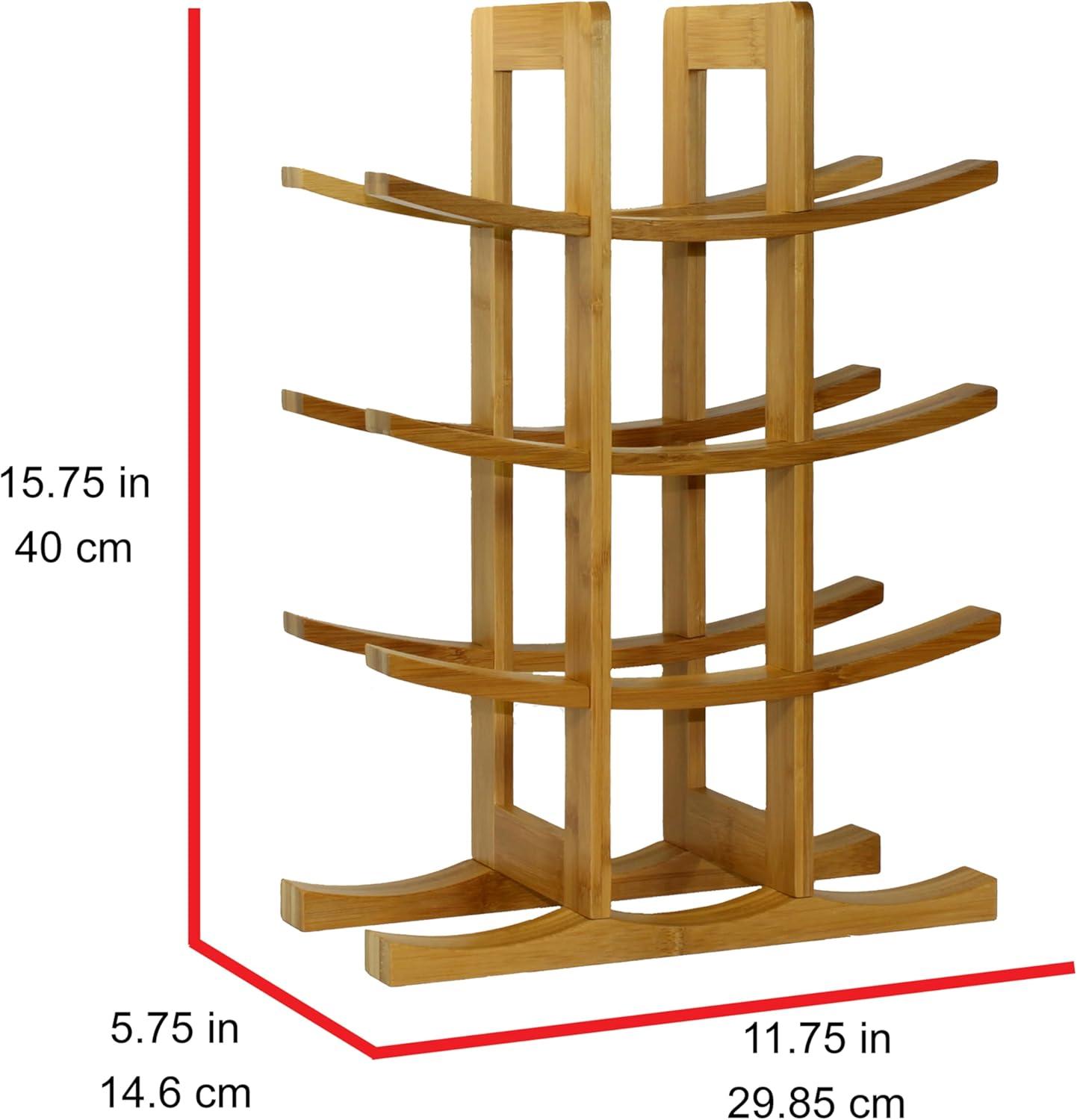 Natural Bamboo 12-Bottle Countertop Wine Rack