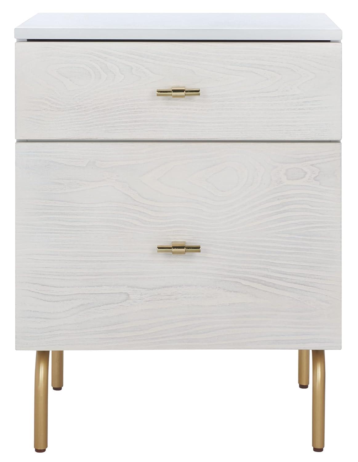 Genevieve 2 Drawer Nightstand - NST5002 - Grey/White Washed - Safavieh