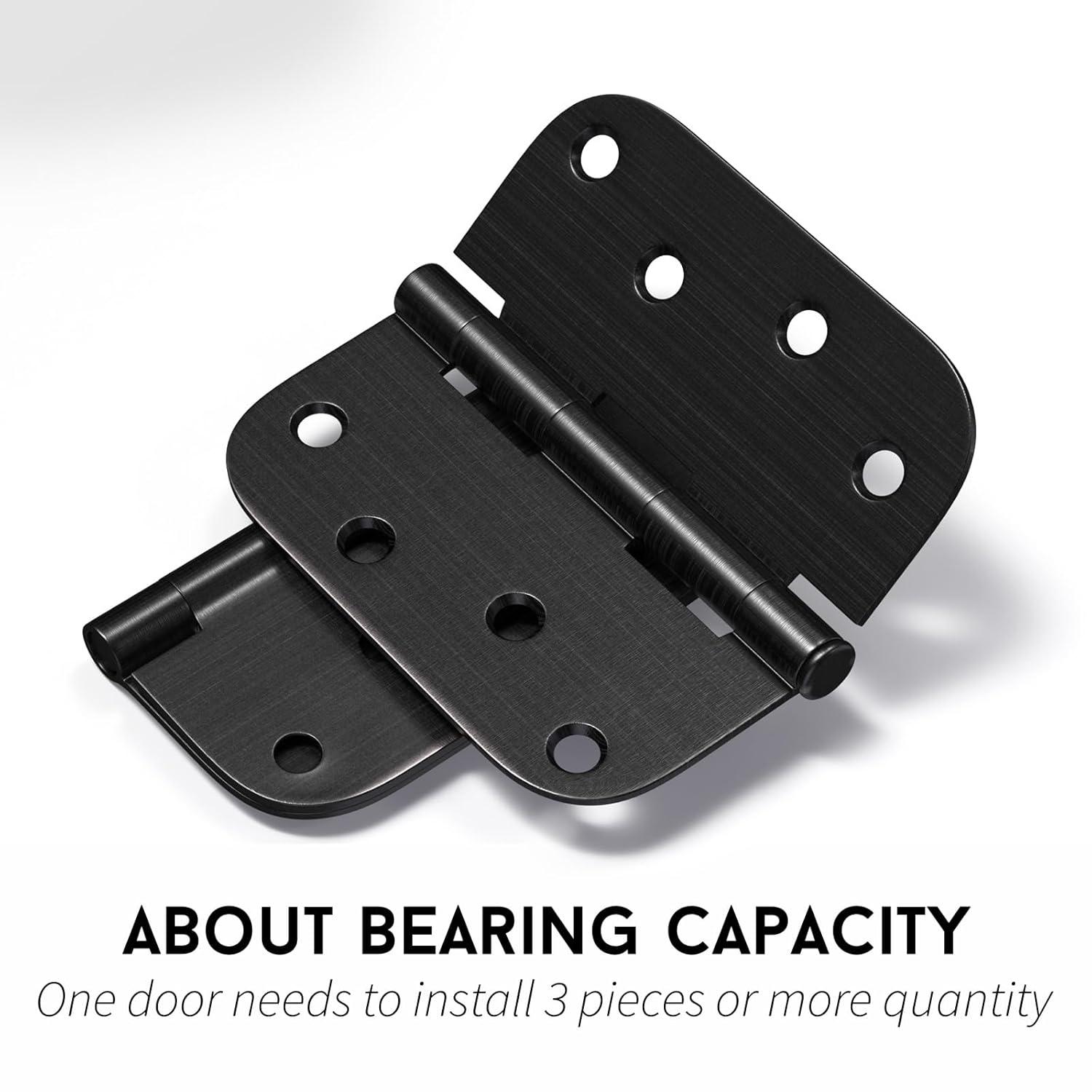 Design House Door Hinge 4-Inch, 5/8-inch Radius, 3-Pack (Set of 3)