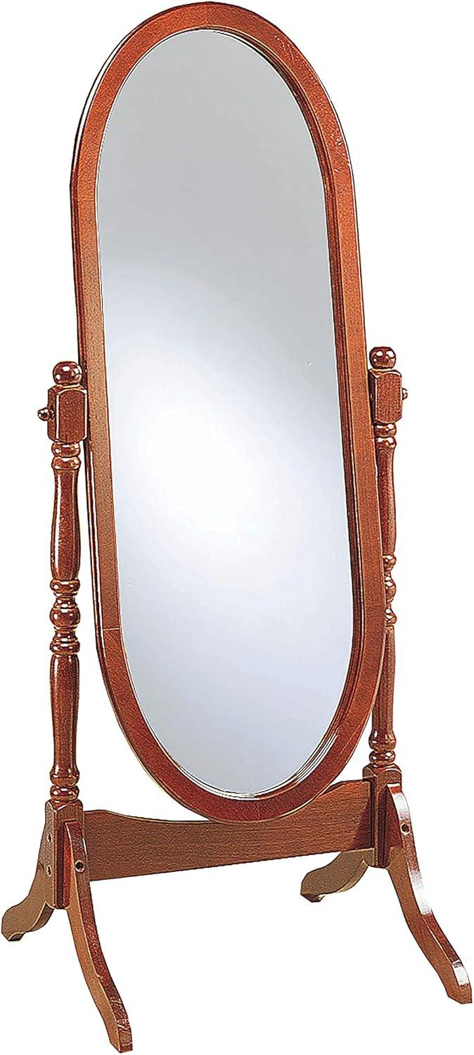 Monarch Specialties Foyet Oval Cheval Mirror Merlot