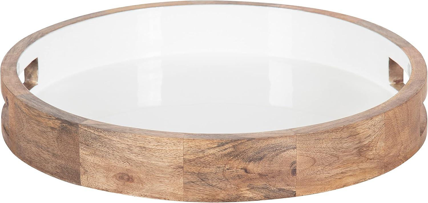 Kate and Laurel Ehrens Round Decorative Wood Tray