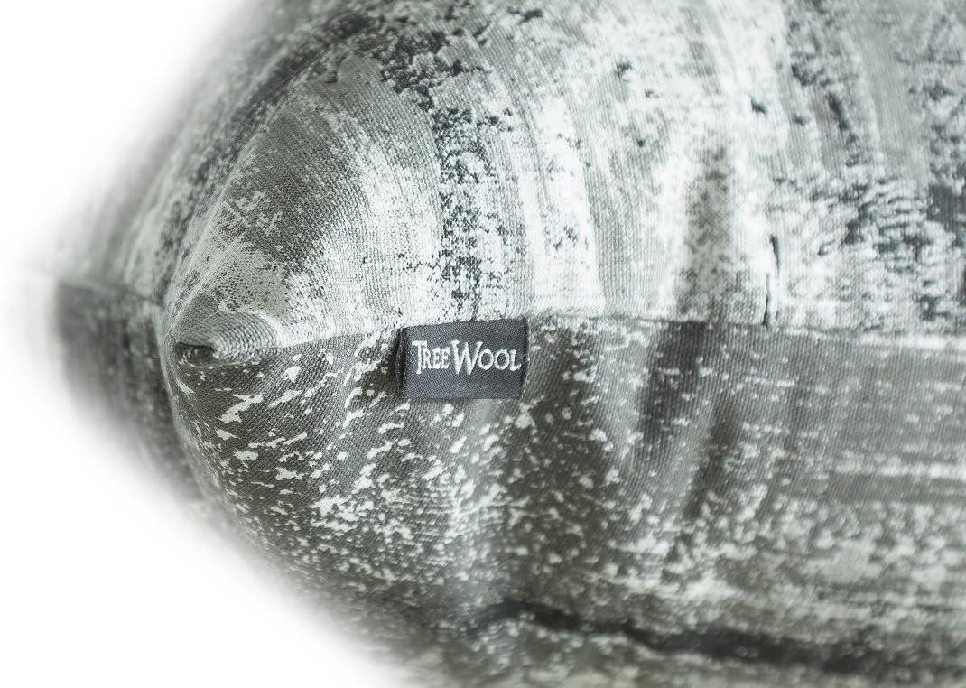 TreeWool (Pack of 2) Brush Art Accent Decorative Square Cotton Throw Pillow Covers (22 x 22 inches, Navy Blue)