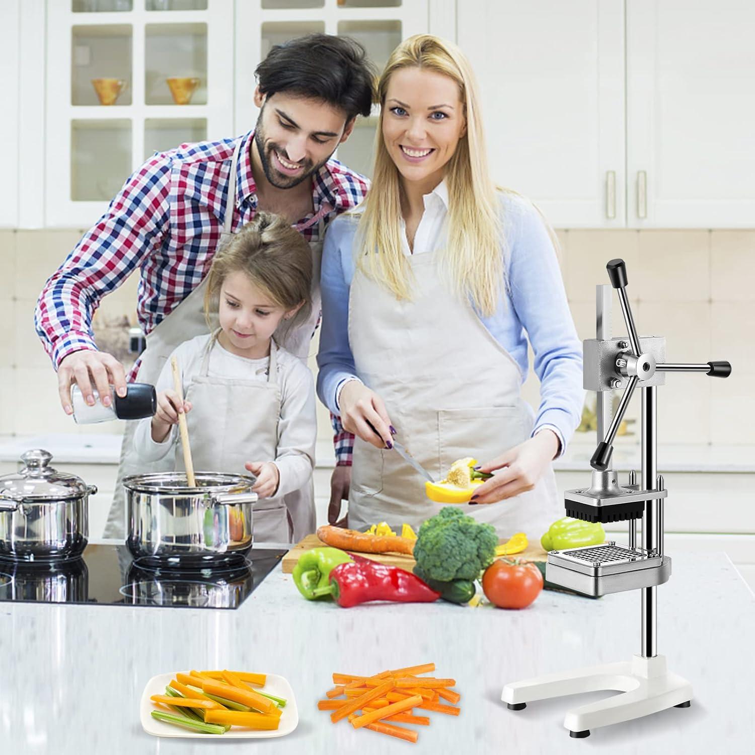 Commercial Manual Stainless Steel Vegetable and French Fry Chopper with 3 Blades