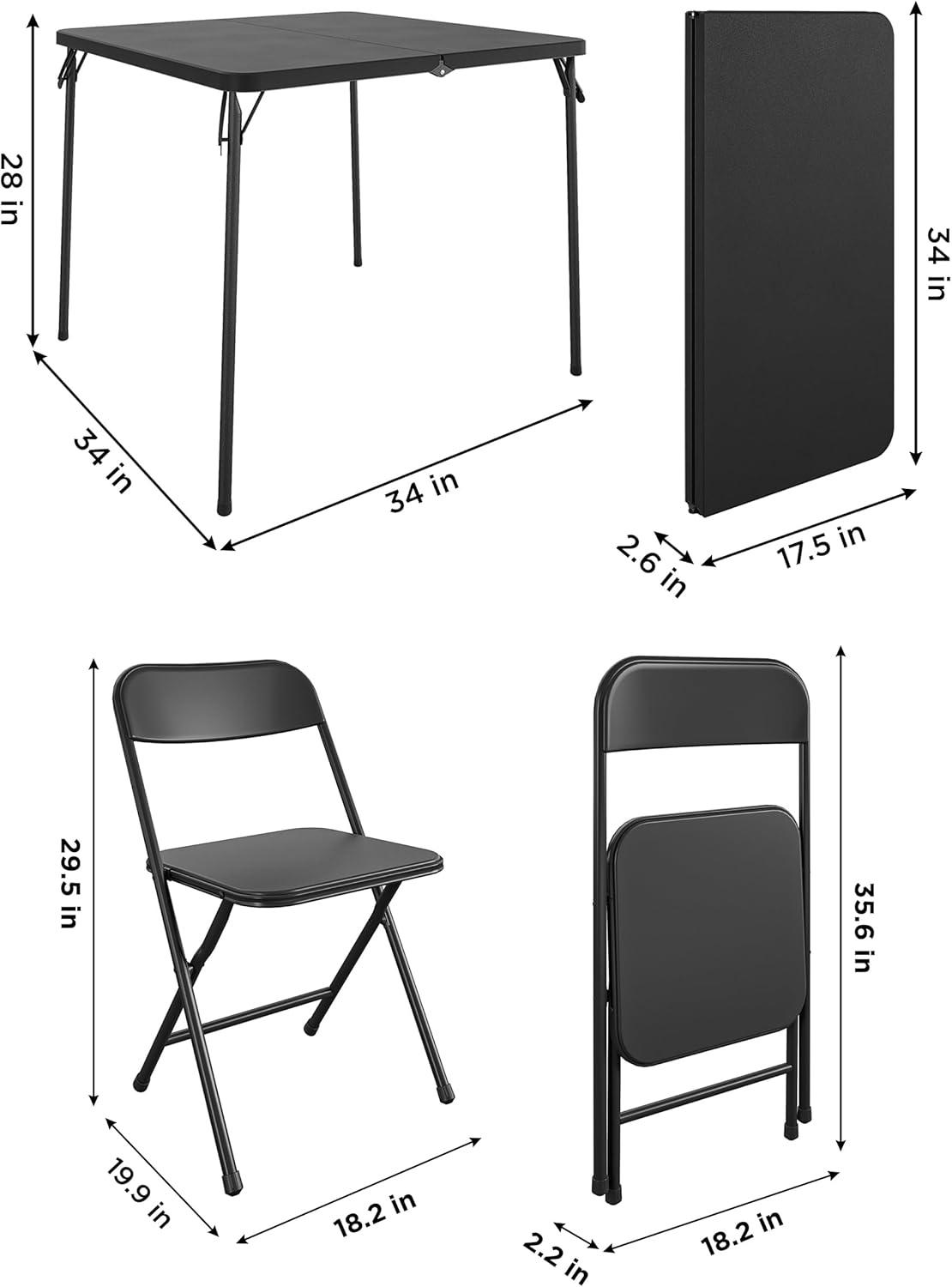 COSCO COSCO 5-Piece Solid Resin Centerfold Table & Chair Dining Set