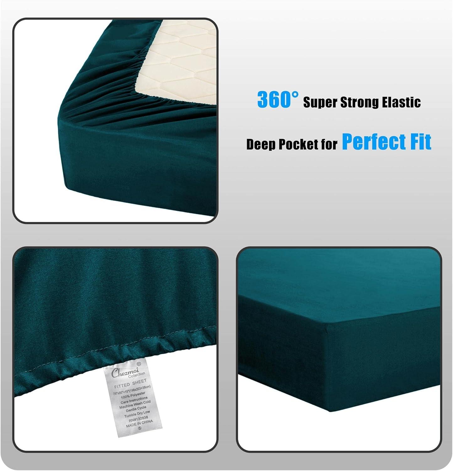 Chezmoi Collection Liam Microfiber 7 Piece Bed in a Bag Comforter Set