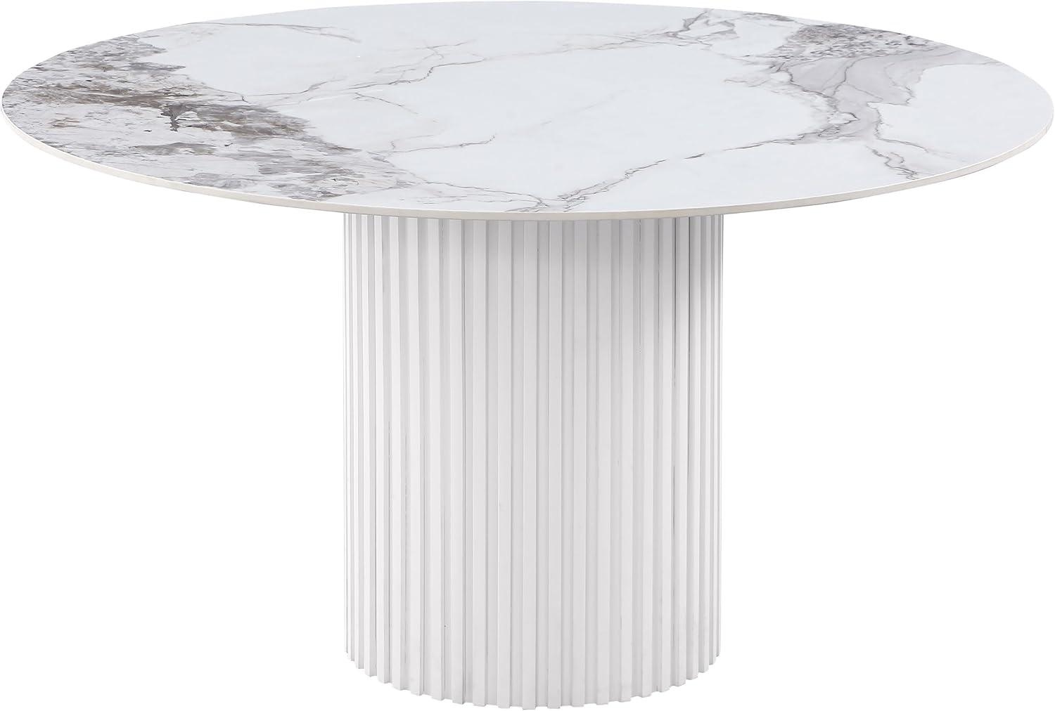 Coaster Acadia Round 53-inch Sintered Stone Top Dining Table White