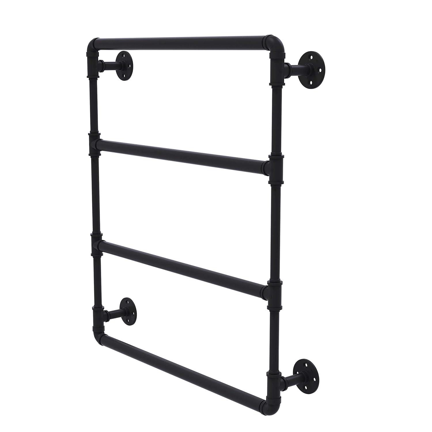 Allied Brass Pipeline 24-in double Matte Black Wall Mount Double Towel Bar