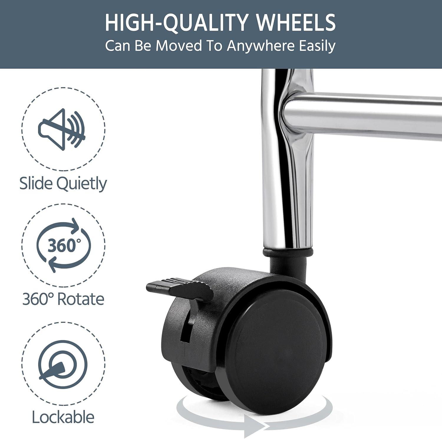 Yaheetech 4 Drawers Rolling Storage Cart Metal Frame Plastic Drawers for Office Home Study,Black