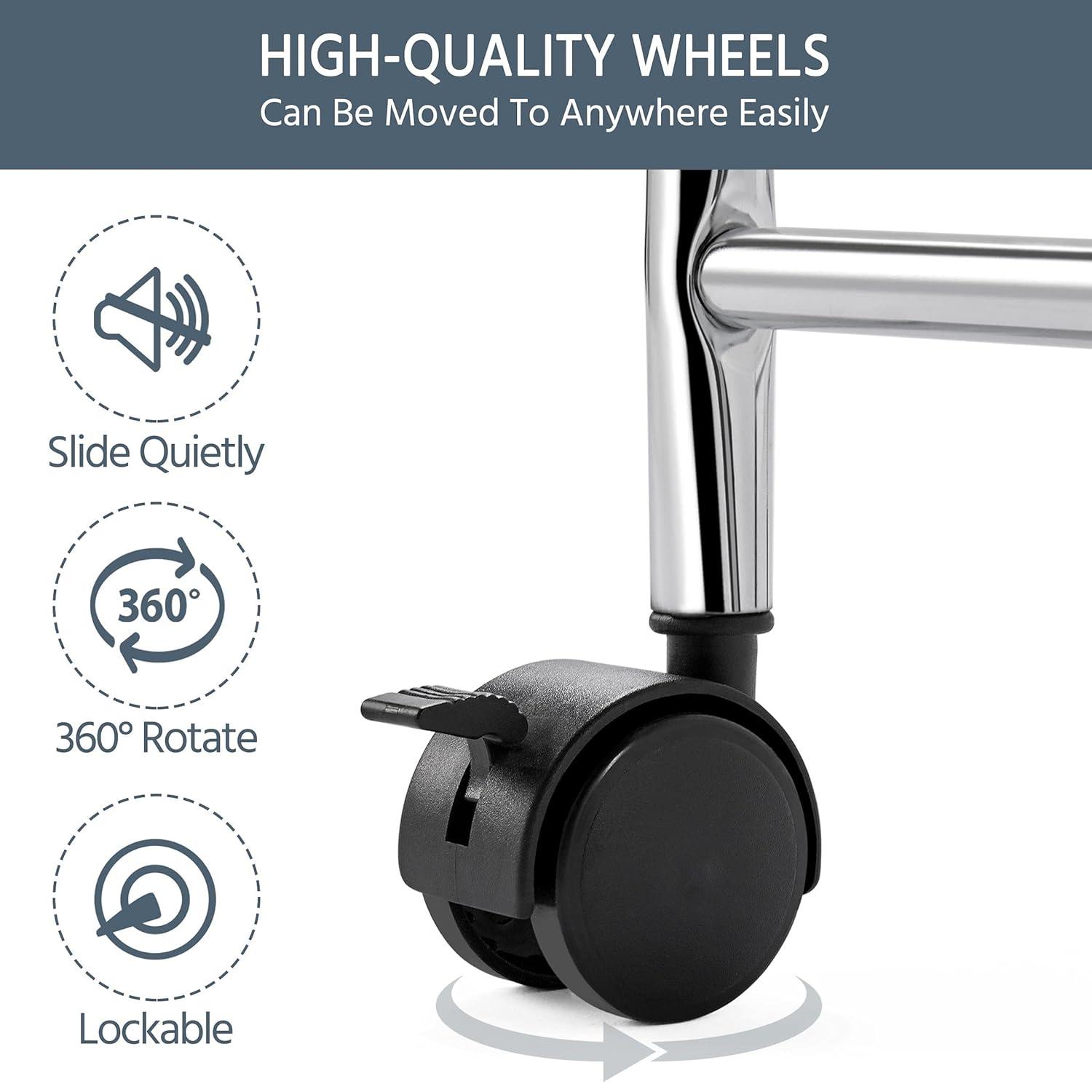 Yaheetech 4 Drawers Rolling Storage Cart Metal Frame Plastic Drawers for Office Home Study,Black