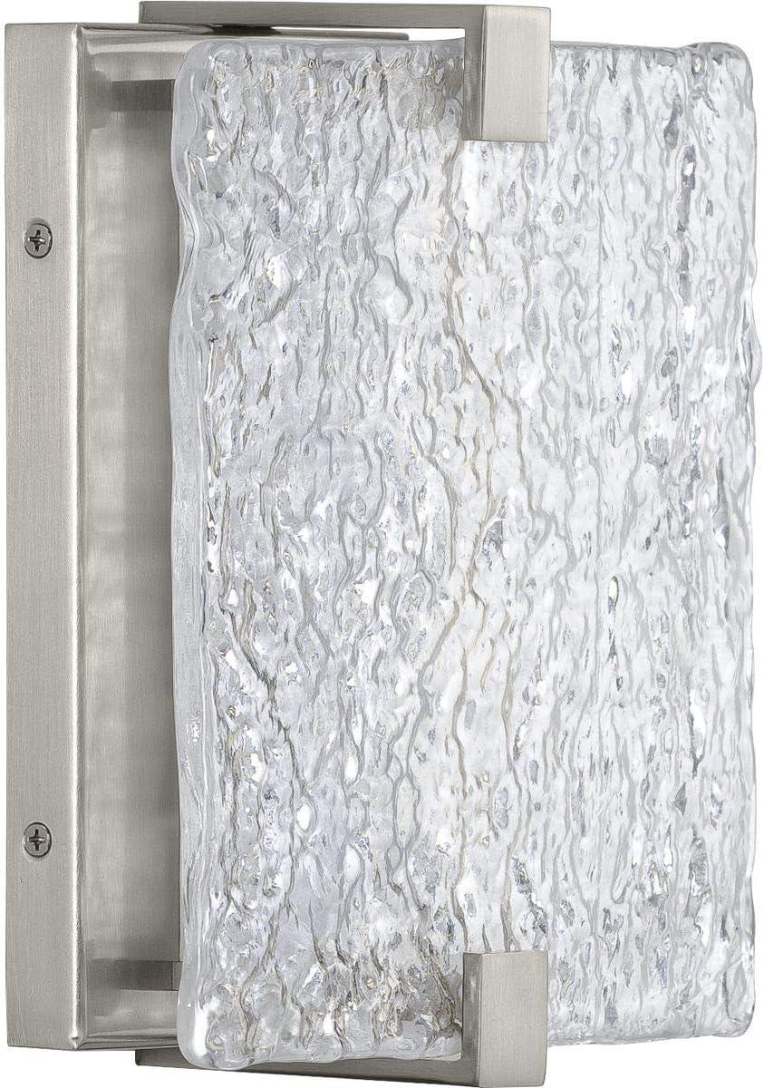 LED Stone Glass Sconce Collection Brushed Nickel ADA Wall Sconce