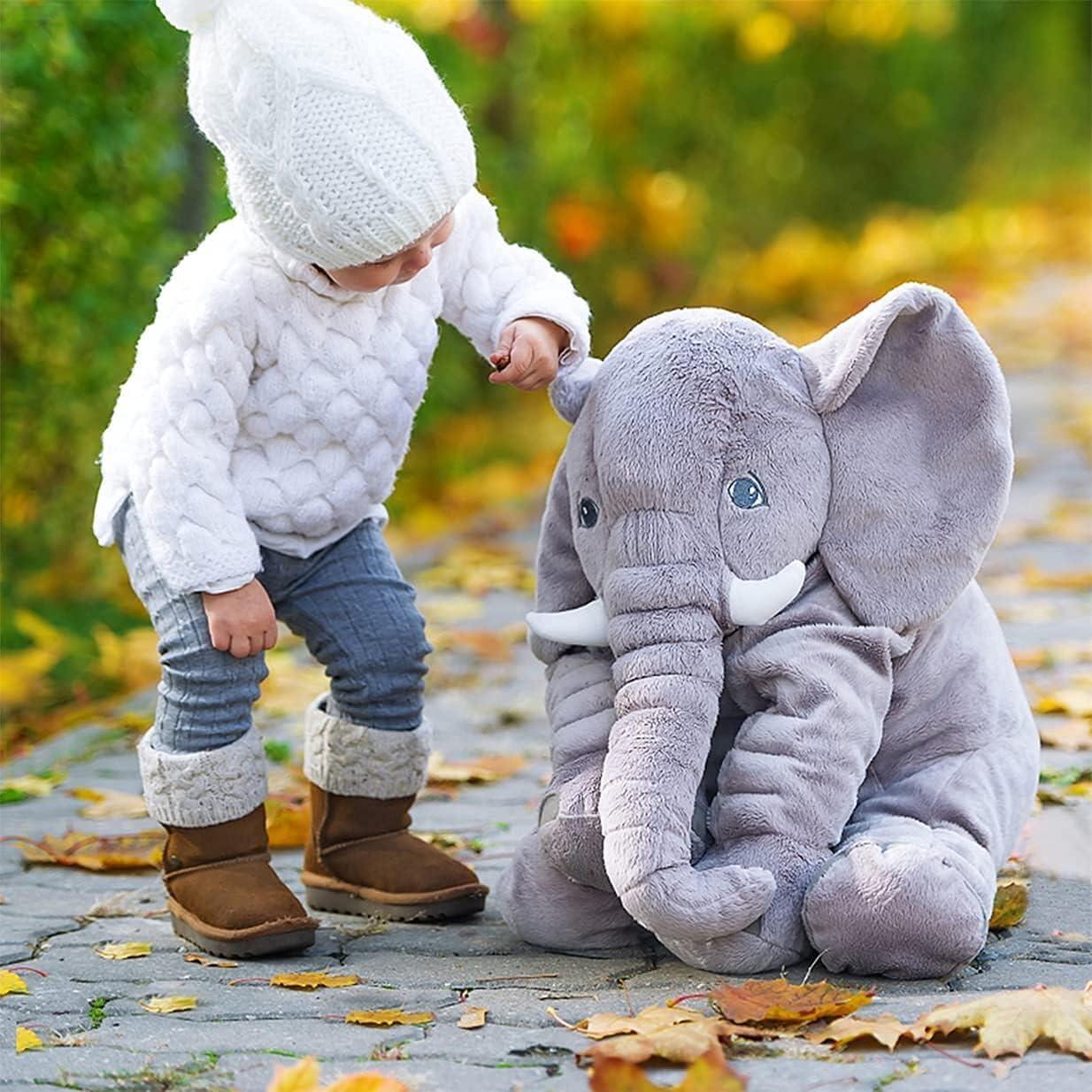 Giant Stuffed Animals Doll Elephant Stuffed Animal, 24" Stuffed Elephant Plush Toy Gifts for Girls Boys Gray