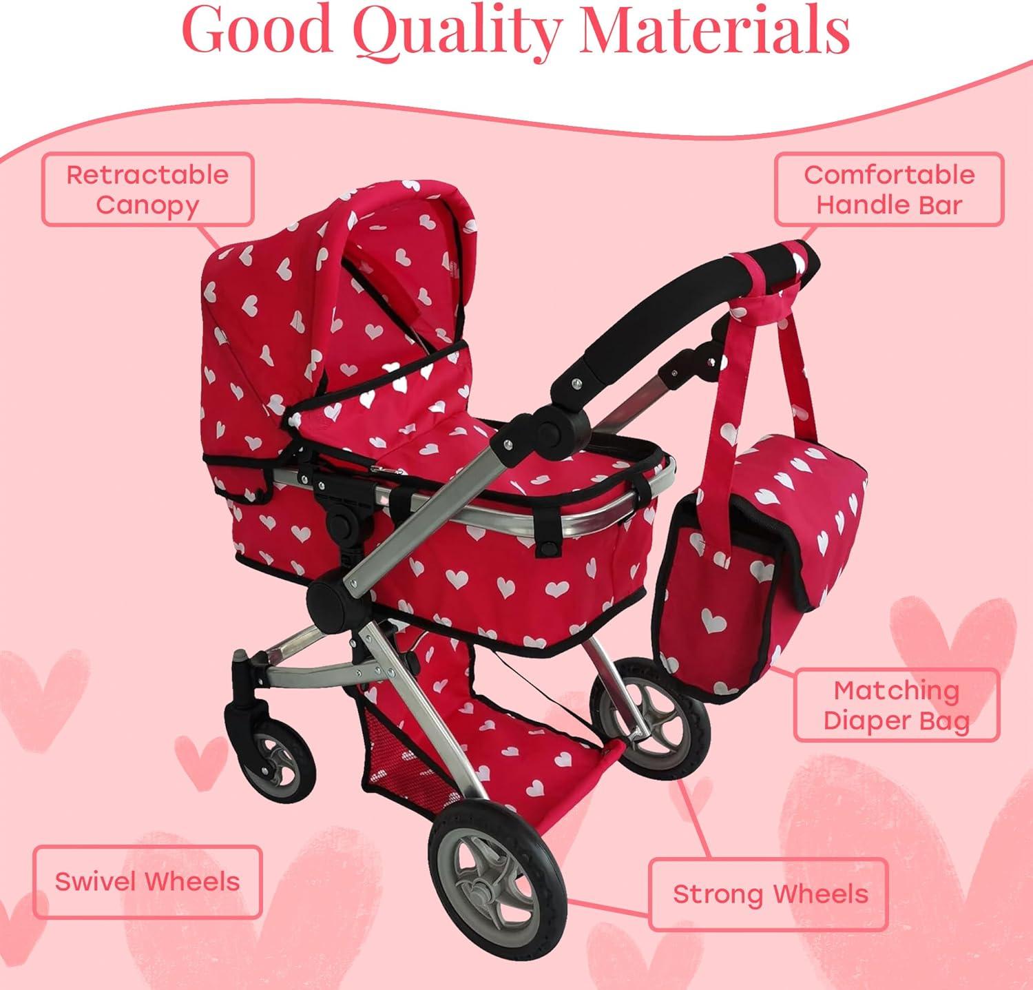 The New York Doll Collection Convertible Combo Baby Doll Stroller