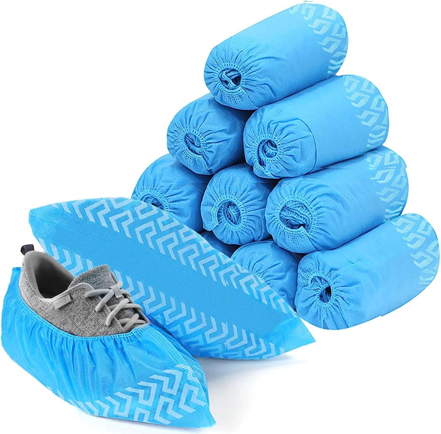 X-Large Non-Woven, 100 Pack Disposable Boot & Shoe Covers Non-Slip, Durable, Indoor Protect Your Home, Floors and Shoes (50 Pairs)