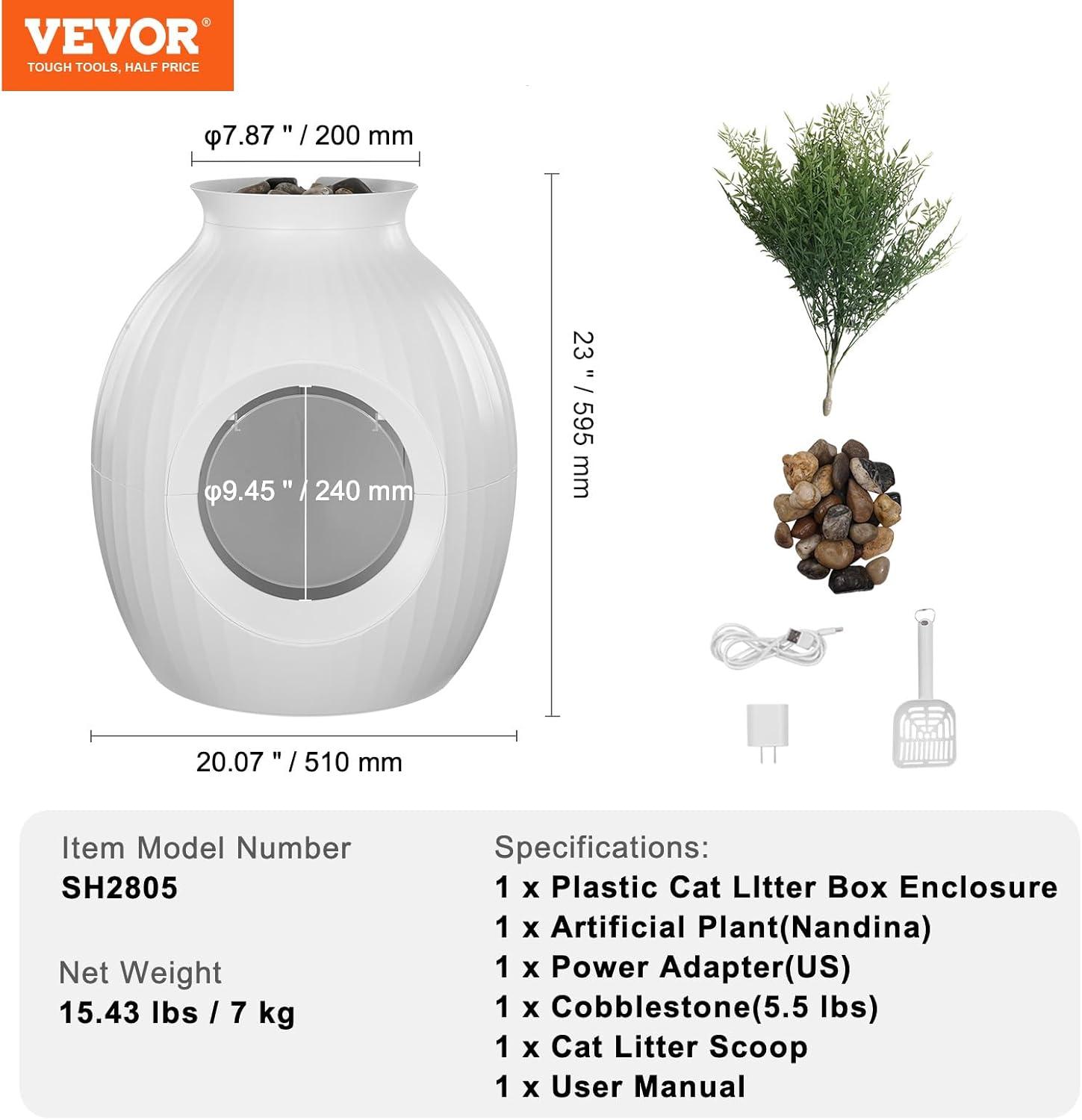 Odor-Free Plant Cat Litter Box Hidden Cat Litter Box with Artificial Plant