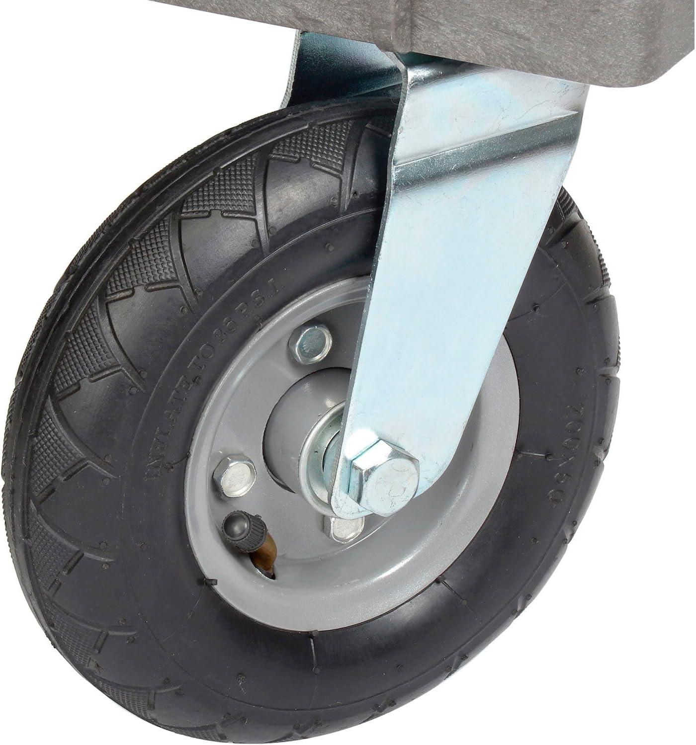 Plastic 3 Tray Shelf Industrial Strength Service & Utility Cart, 44” x 25-1/2”, 8" Pneumatic Wheels