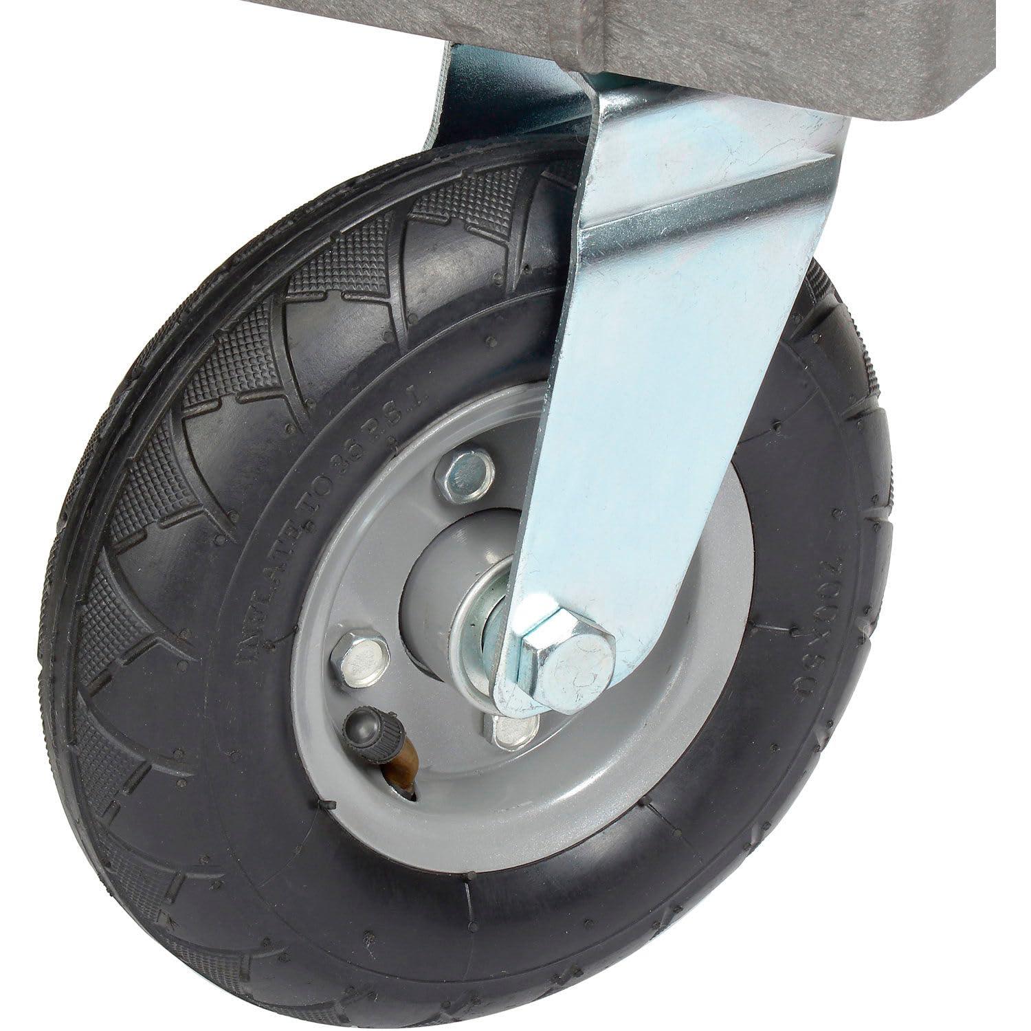 Plastic 3 Tray Shelf Industrial Strength Service & Utility Cart, 44” x 25-1/2”, 8" Pneumatic Wheels