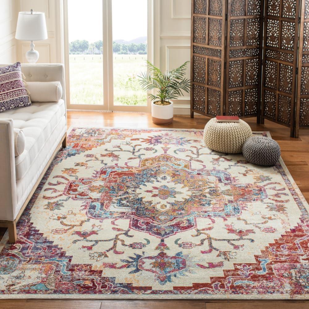 Crystal CRS501 Loomed Indoor Area Rug - Light Blue/Burgundy - 11'x16' - Safavieh