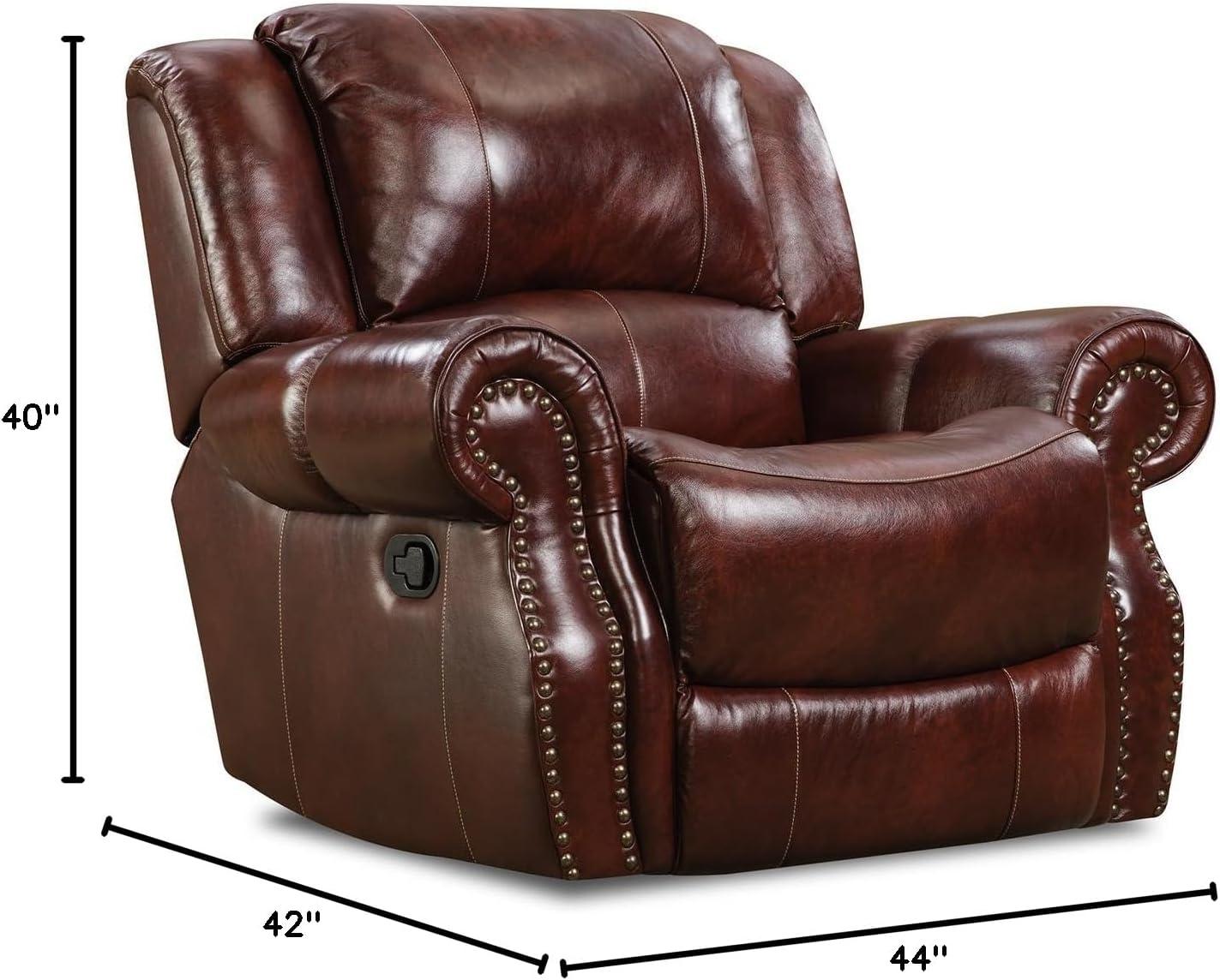 Cambridge Telluride Leather Rocker Recliner in Oxblood