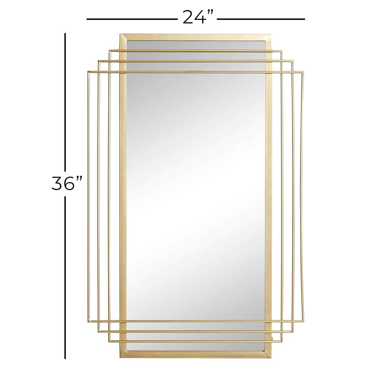 CosmoLiving by Cosmopolitan CosmoLiving by Cosmopolitan Gold Metal Geometric Wall Mirror