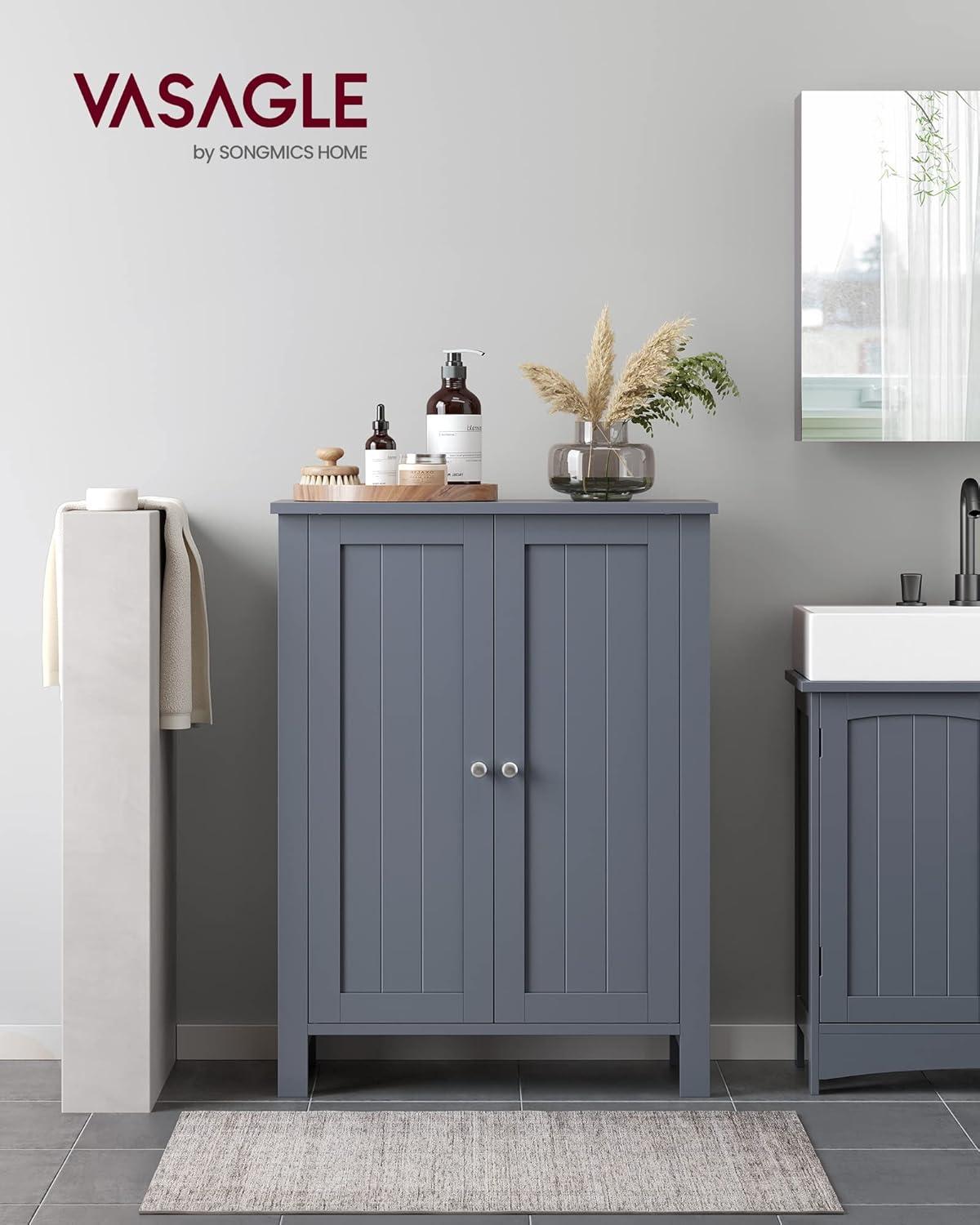 Gray MDF Lockable Cabinet with Adjustable Shelving