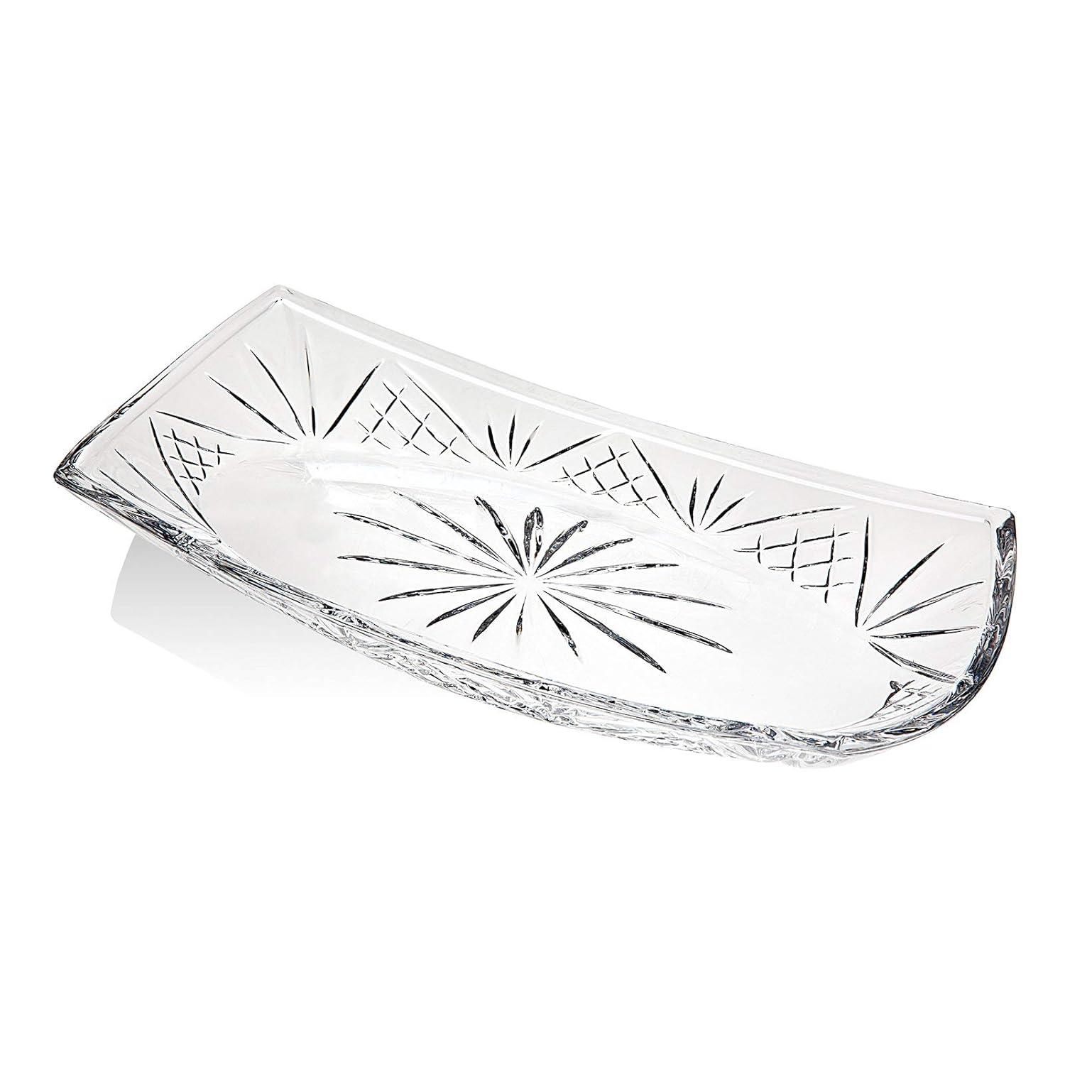 Godinger Silver Art Co Dublin Crystal Oval Serving Dish