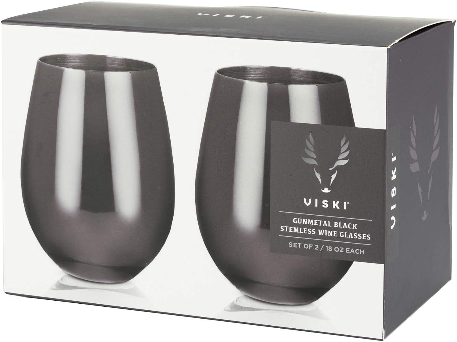 Warren Stainless Steel Stemless Wine Glasses in Gunmetal