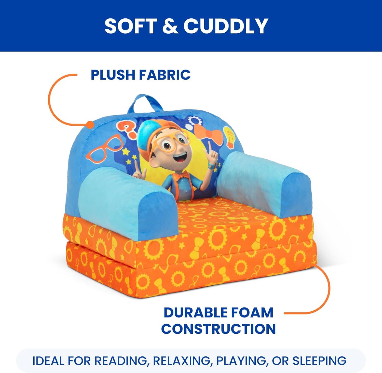 Blippi Cozee Buddy Flip-Out Chair by Delta Children, Blue