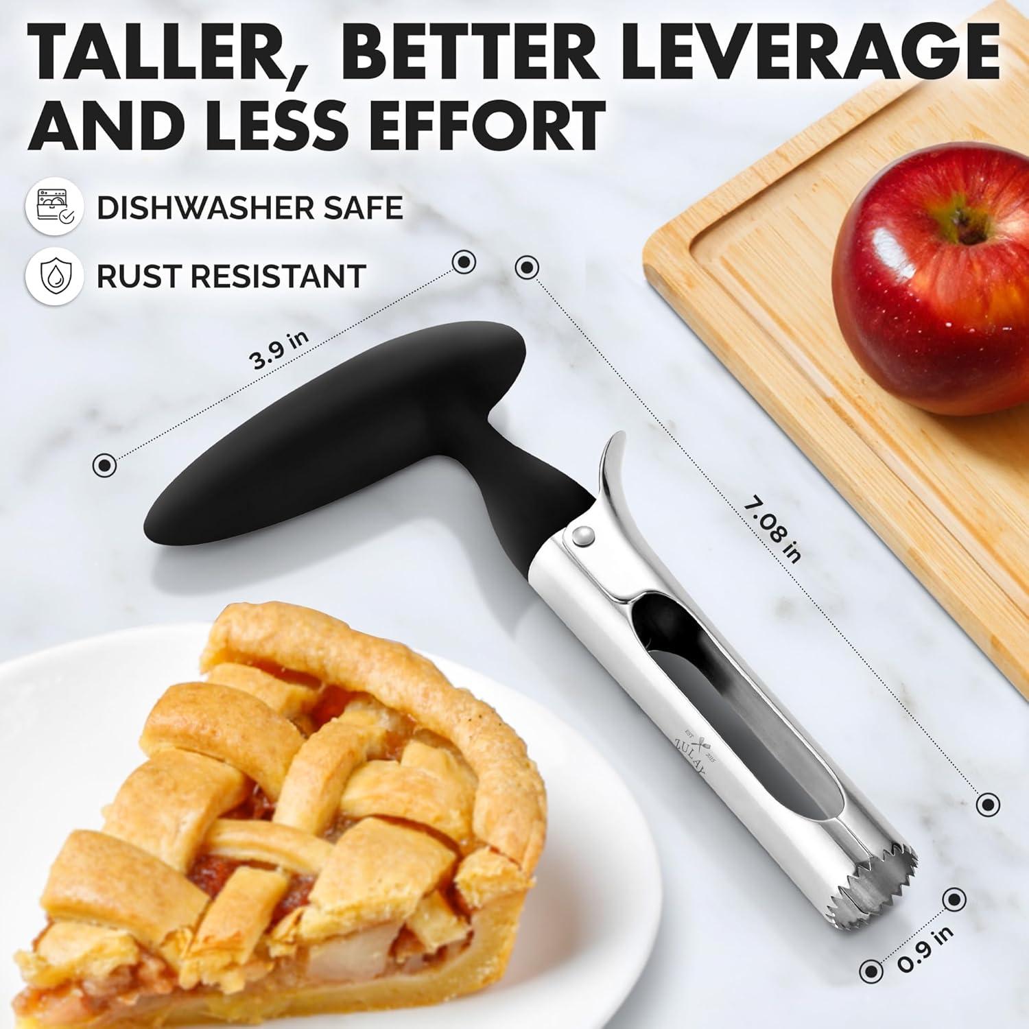 Black Stainless Steel Apple Corer with Ergonomic Handle