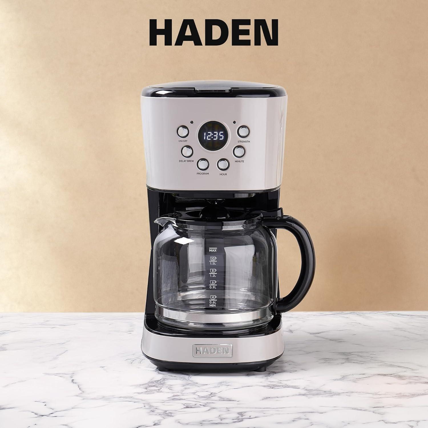 HADEN Putty Beige Programmable Drip Coffee Maker
