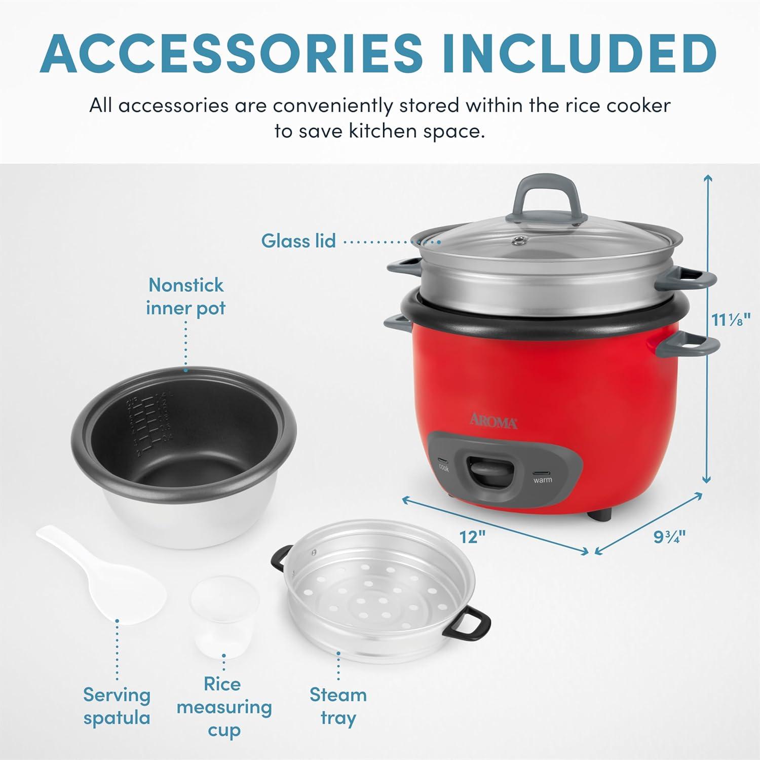 Aroma Aroma 14-Cup Pot Style Rice Cooker and Food Steamer Set