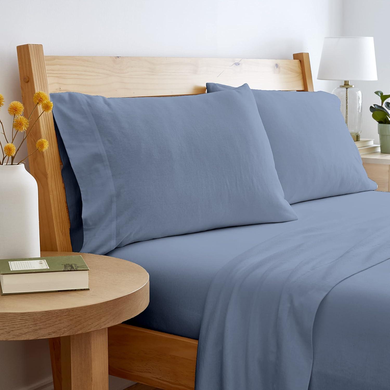 Captain's Blue Full Cotton Jersey Knit Sheet Set