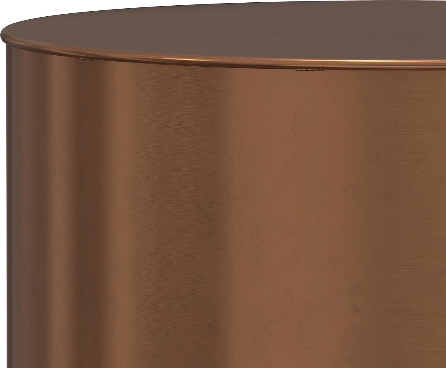 Simpli Home Curtis 16"W Metal Industrial End Table with Cylinder Design and Ombre Finish, Assembled