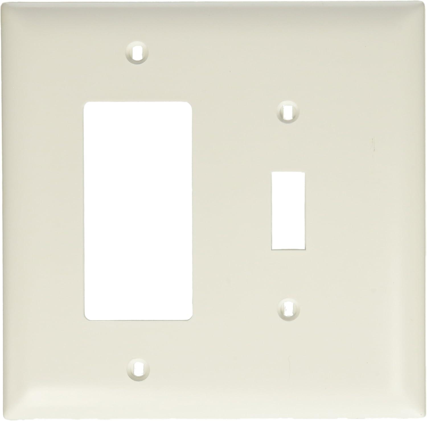 White Jumbo Unbreakable Nylon 2-Gang Combination Wall Plate